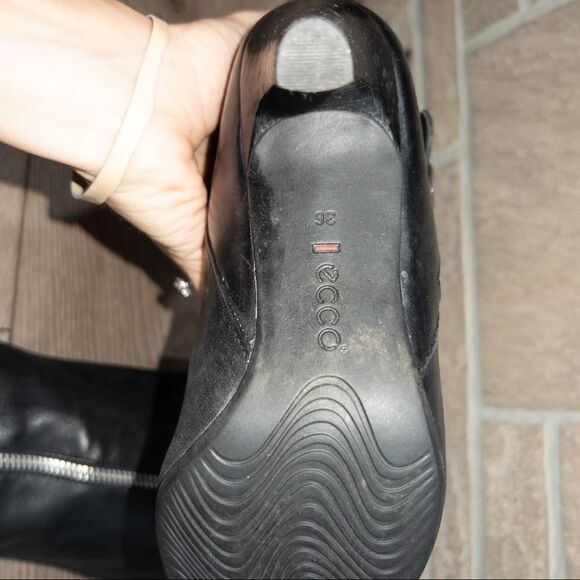 Ecco Black Moto Buckle Heeled Boots Size 36 - Picture 5 of 6